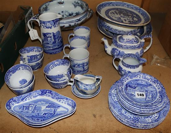 Quantity of Spode blue and white china and sundry other china